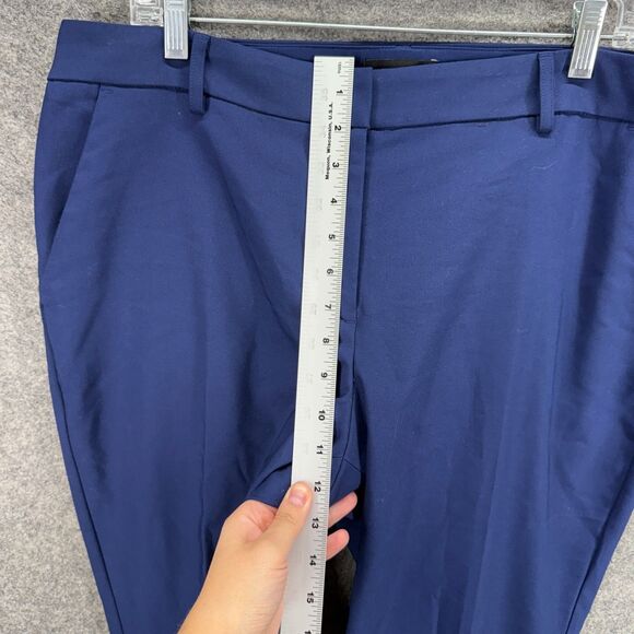 Express Pants Women 14 Blue Mid Rise Ankle Columnist Stretch Pockets Pleated - Picture 4 of 9